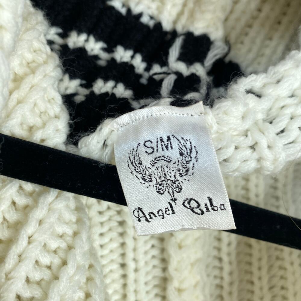 LF Angel Biba Panda Bear Hoodie Sweater Size S/M Knit Animal Cream Black - Picture 6 of 8